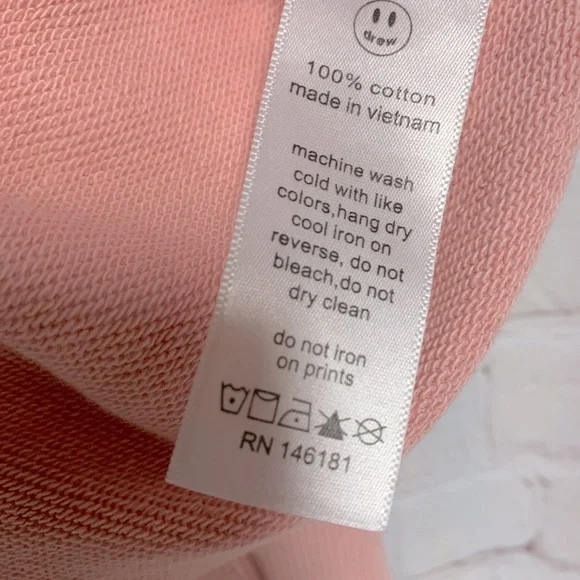 Drew House Pink Deconstructed Mascot Happy Face Hoodie Size M - Picture 6 of 9